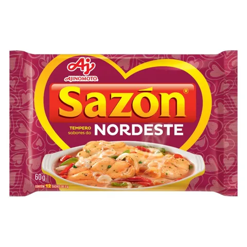 Tempero Sabores do Nordeste Sazón Pacote 60g 12 Unidades