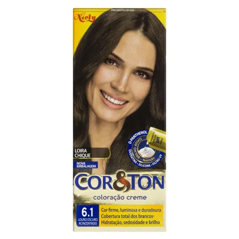 Kit Coloração Creme 6.1 Louro Escuro Acinzentado Niely Cor&Ton