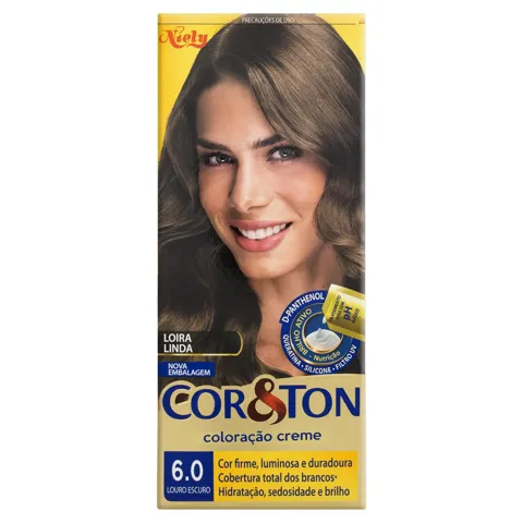 Kit Coloração Creme 6.0 Louro Escuro Niely Cor&Ton