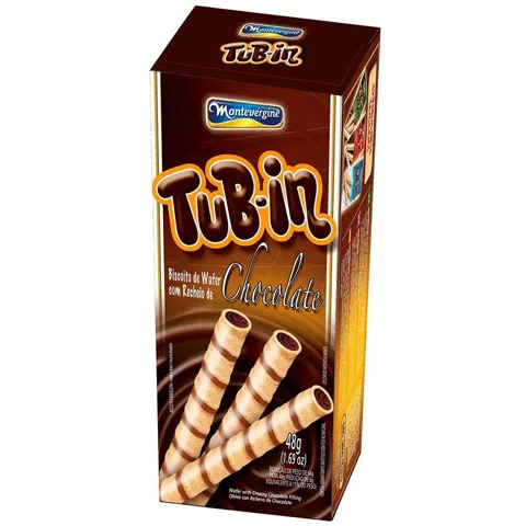 Biscoito MONTEVERGINE Wafer Tube-In Chocolate 48g