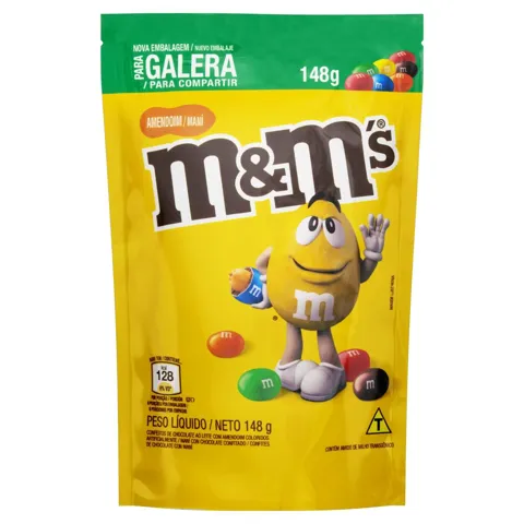 Confeito de Chocolate ao Leite com Amendoim M&M's Sachê 148g