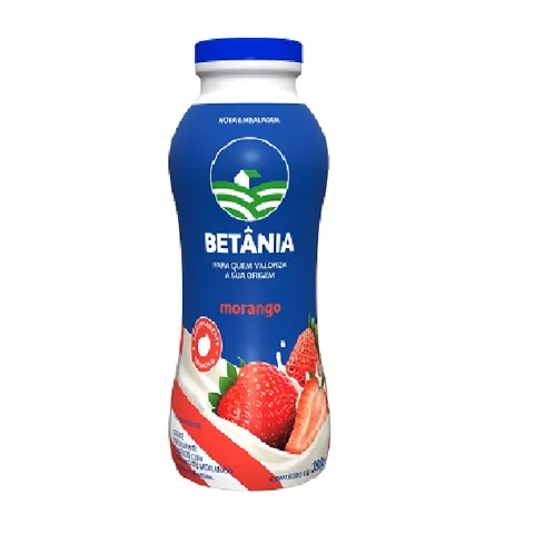 Iogurte Parcialmente Desnatado Morango BETÂNIA Frasco 170g