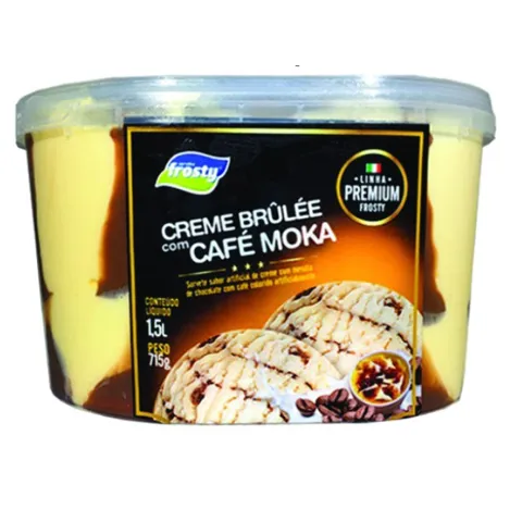 Sorvete FROSTY Creme Brulee com Café Moka 1,5L
