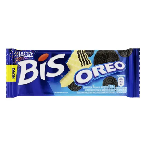 Wafer Oreo Cobertura Chocolate Branco Lacta Bis Pacote 100,8g
