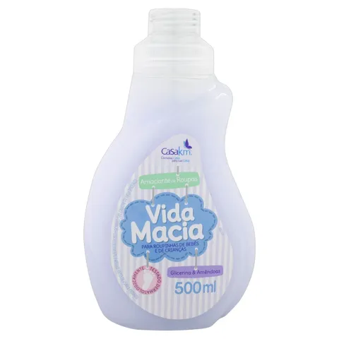 Amaciante de Roupa Diluído Glicerina & Amêndoas Vida Macia Frasco 500ml