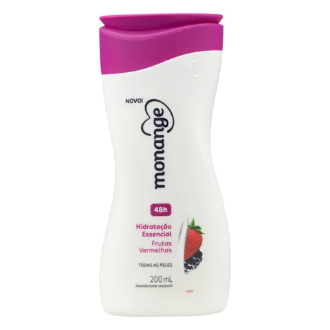 Desodorante Corporal Frutas Vermelhas Monange Hidratação Essencial Frasco 200ml