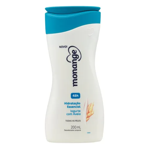 Desodorante Corporal Iogurte com Aveia Monange Hidratação Essencial Frasco 200ml