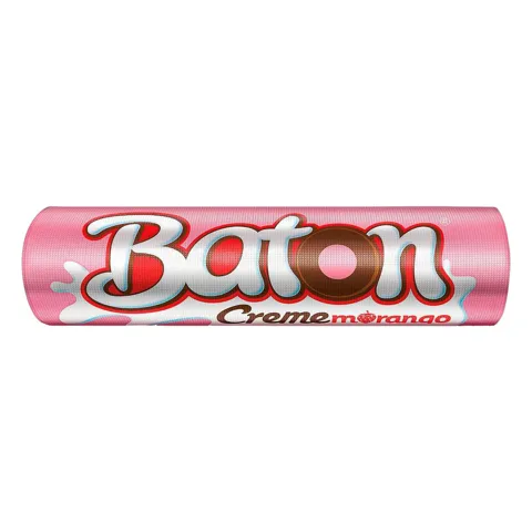 Chocolate ao Leite Recheio Creme e Morango Garoto Baton 16g