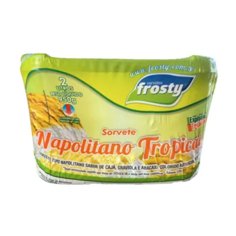 Sorvete FROSTY Napolitano Tropical 2L