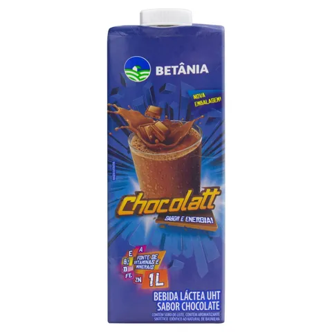 Bebida Láctea UHT Chocolate Betânia Chocolatt Caixa 1l