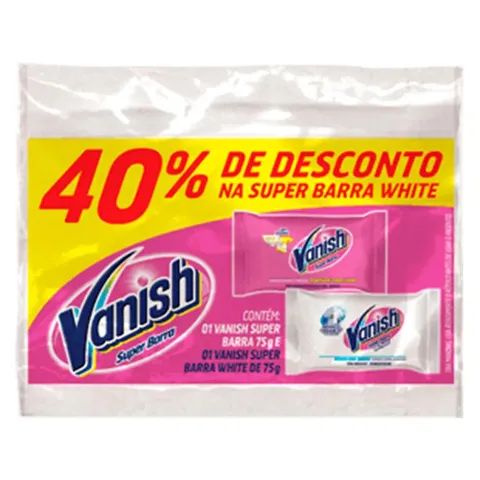 Alvejante em Barra VANISH Barra Pink+ White 150g - Embalagem com 2 Unidades
