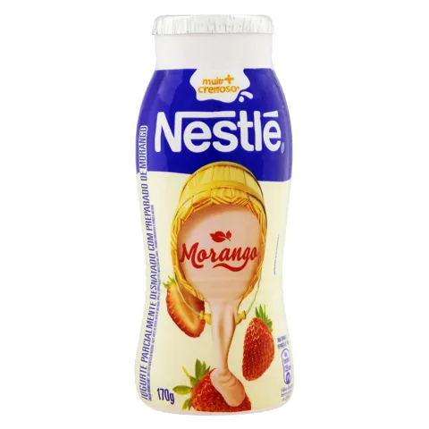 Iogurte Parcialmente Desnatado Morango Nestlé Frasco 170g