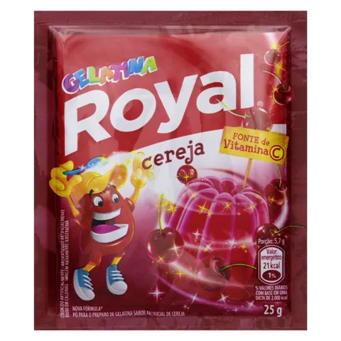 Gelatina em Pó Cereja Royal Pacote 25g