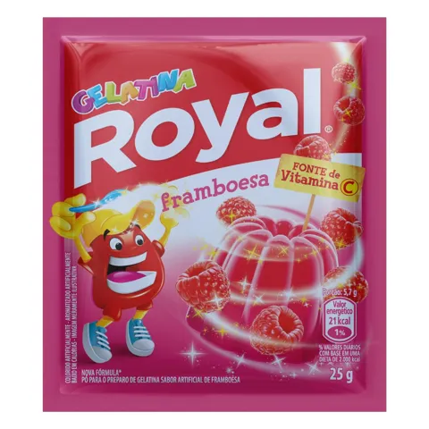Gelatina em Pó Framboesa Royal Pacote 25g