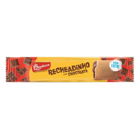 Biscoito Recheio Chocolate Bauducco Recheadinho Pacote 104g