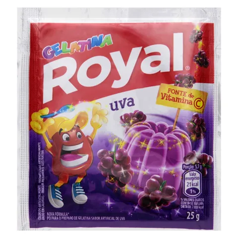 Gelatina em Pó Uva Royal Pacote 25g