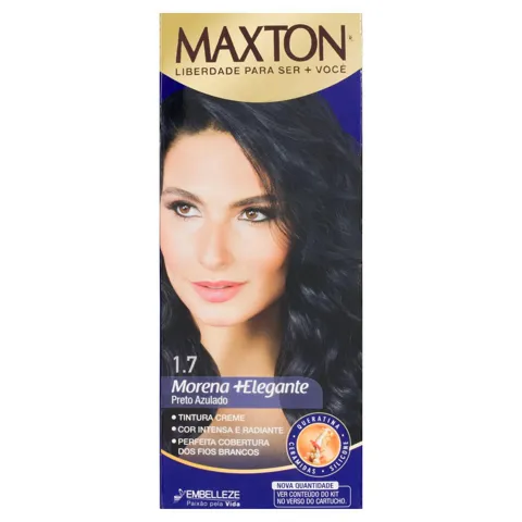 Kit Tintura Creme 1.7 Preto Azulado Maxton