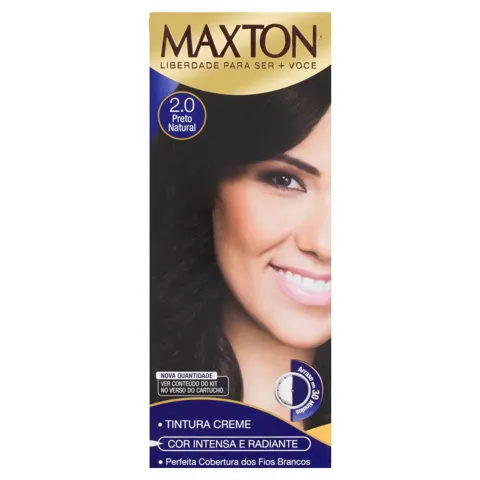 Kit Tintura Creme 2.0 Preto Natural Maxton