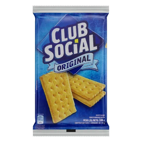 Pack Biscoito Original Club Social Pacote 144g 6 Unidades
