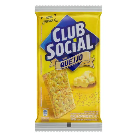 Pack Biscoito Queijo Club Social Pacote 141g 6 Unidades