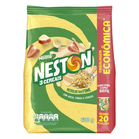 Flocos de Cereais Nestlé Neston Pacote 600g Refil Embalagem Econômica
