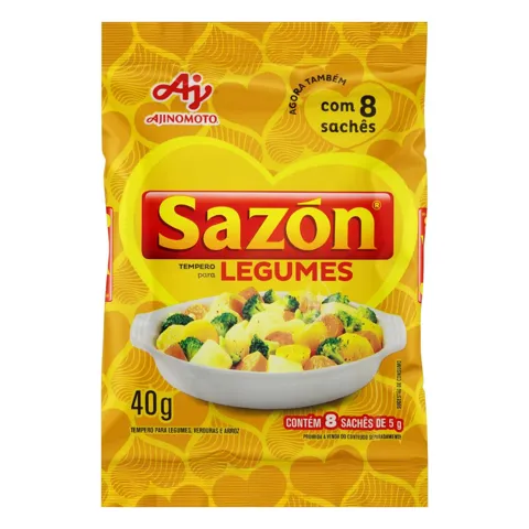 Tempero para Legumes Sazón Pacote 40g 8 Unidades