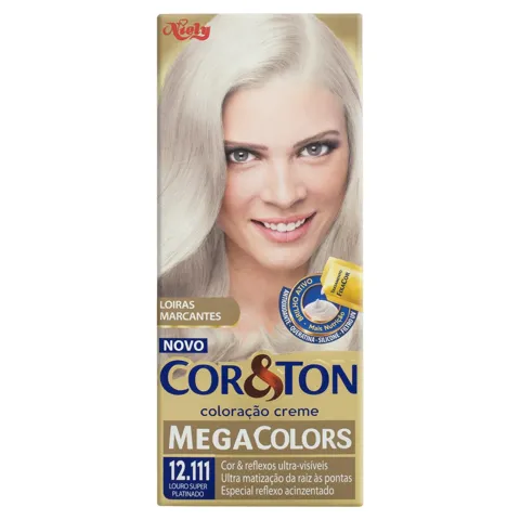 Kit Coloração Creme 12.111 Louro Super Platinado Niely Cor&Ton Mega Colors
