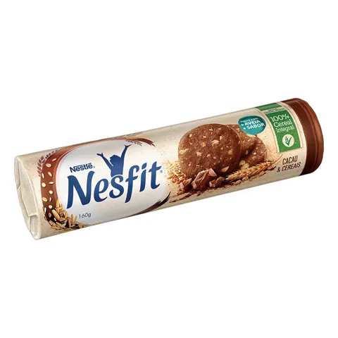 Biscoito Integral Cacau & Cereais Nestlé Nesfit Pacote 160g