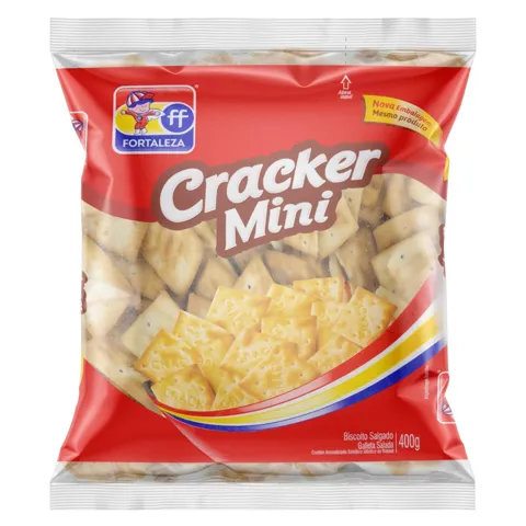 Mini Biscoito Cracker Fortaleza Pacote 400g