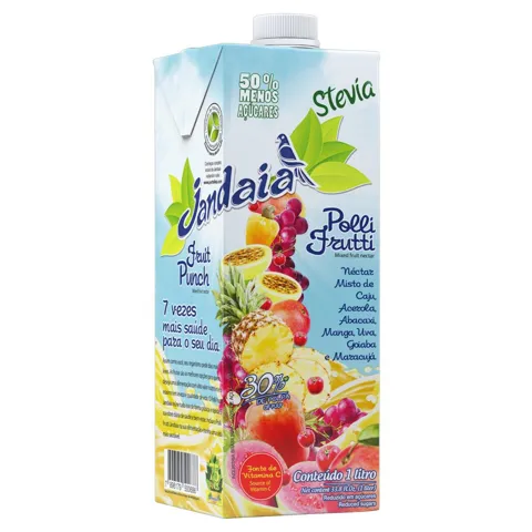 Néctar Misto Polli Frutti Jandaia Stevia Caixa 1l