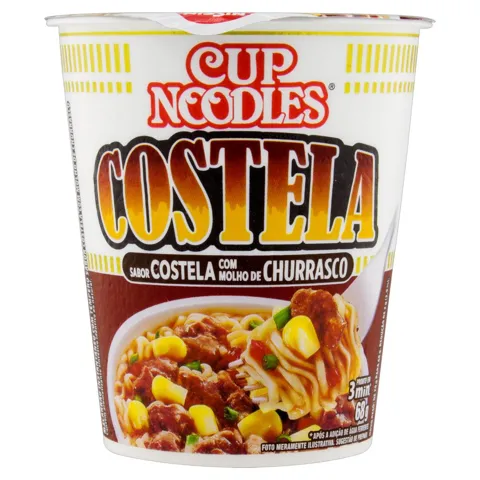 Macarrão Instantâneo Costela com Molho de Churrasco Nissin Cup Noodles Copo 68g
