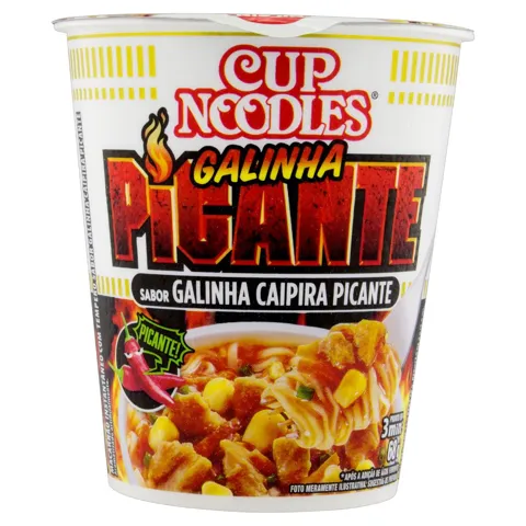 Macarrão Instantâneo Galinha Caipira Picante Nissin Cup Noodles Copo 68g