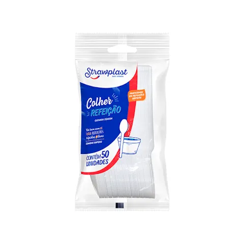 Colher Descartável Strawplast 50X01 Branca