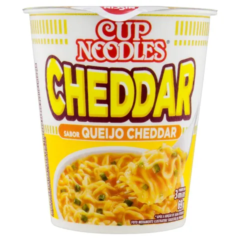 Macarrão Instantâneo Queijo Cheddar Nissin Cup Noodles Copo 69g