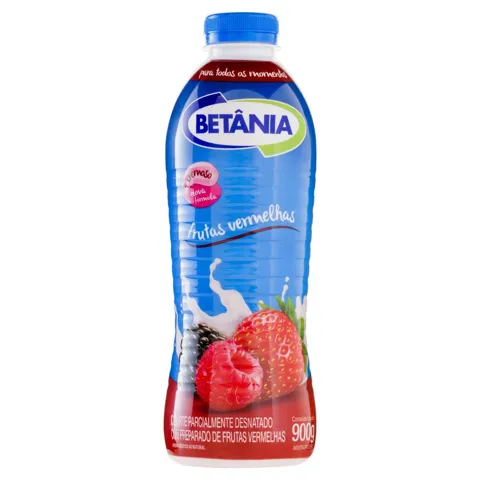 Iogurte Parcialmente Desnatado Frutas Vermelhas Betânia Garrafa 900g