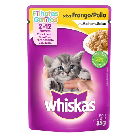 Alimento para Gatos Filhotes 2 a 12 Meses Frango ao Molho Whiskas Sachê 85g