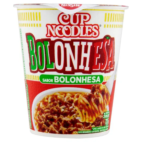 Macarrão Instantâneo Bolonhesa Nissin Cup Noodles Copo 72g