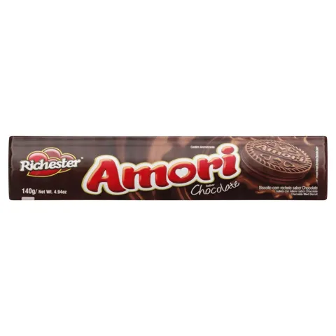 Biscoito Recheio Chocolate Richester Amori Pacote 125g