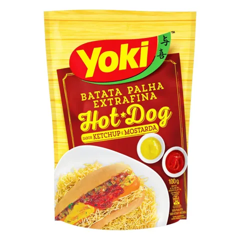 Batata Palha Extrafina Hot-Dog Ketchup e Mostarda Yoki Sachê 100g