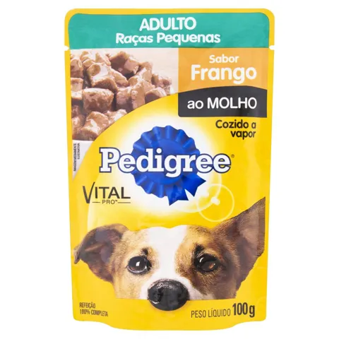 Alimento para Cães Adultos Raças Pequenas Frango ao Molho Pedigree Vital Pro Sachê 100g