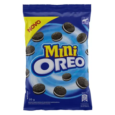 Mini Biscoito Chocolate Recheio Baunilha Oreo Pacote 35g