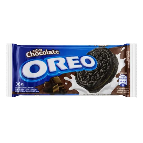 Biscoito Chocolate Recheio Chocolate Oreo Pacote 36g