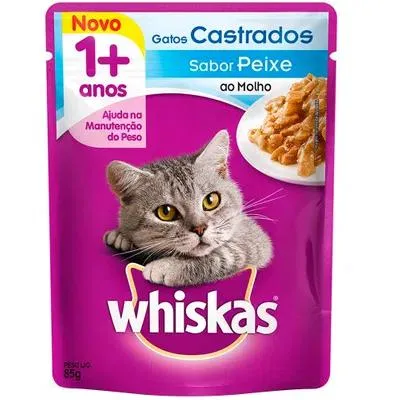 Racao Whiskas Sch 85G Peixe Castrad