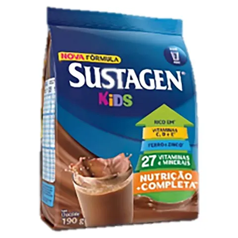 Pó para Preparo de Bebida Chocolate Sustagen Kids Pacote 190g