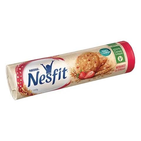 Biscoito Integral Morango & Cereais Nestlé Nesfit Pacote 160g