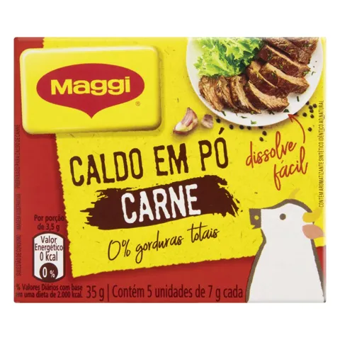 Caldo em Pó Carne Maggi Caixa 35g 5 Unidades