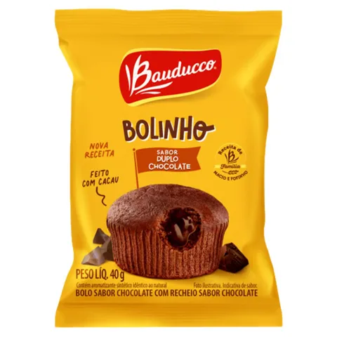 Bolinho Duplo Chocolate Bauducco Pacote 40g
