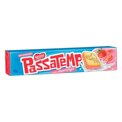 Biscoito Recheio Morango Nestlé Passatempo Pacote 130g