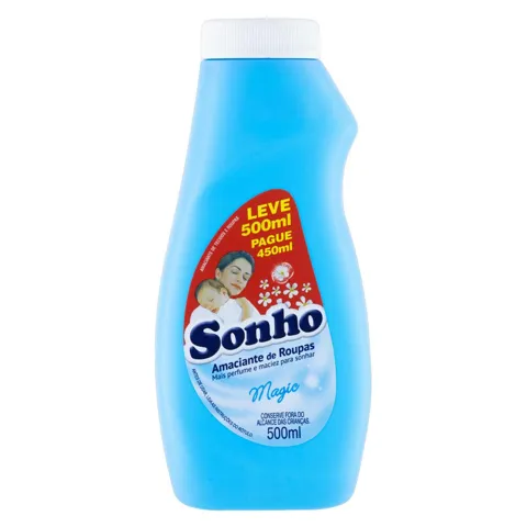 Amaciante de Roupa Diluído Magic Sonho Frasco Leve 500ml Pague 450ml