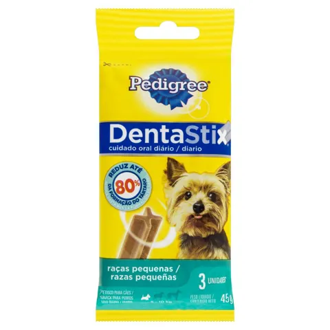 Petisco para Cães Adultos Raças Pequenas Pedigree Dentastix Pacote 45g 3 Unidades